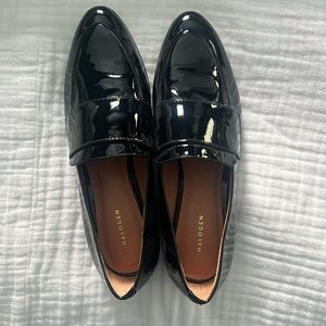 Black halogen, patent leather loafers size 9